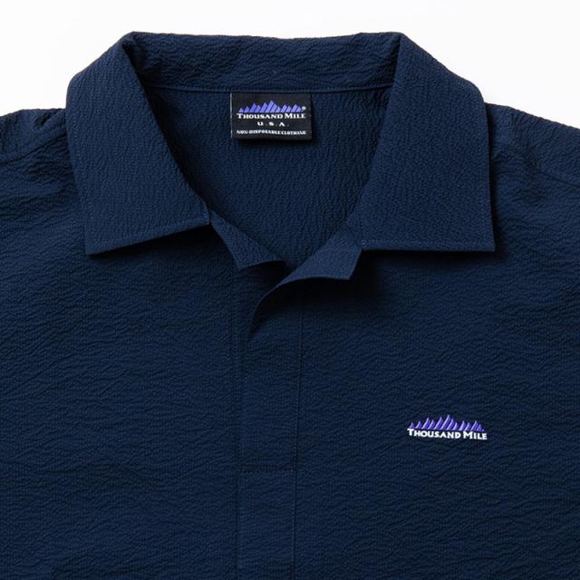 サウザンド マイル メンズ 半袖シャツ THOUSAND MILE ショートスリーブ スキッパーシャツ シアサッカー SHORT SLEEVE SKIPPER SHIRT SEERSUCKER TM261SS00211_1
