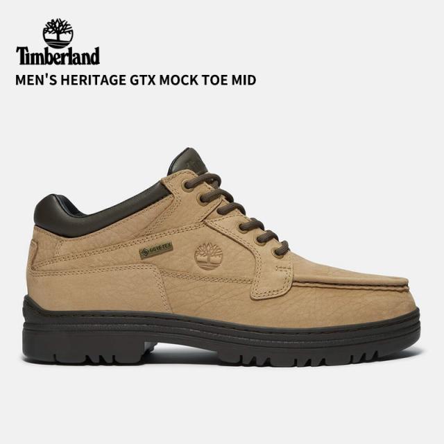 ティンバーランドメンズ トレッキング シューズ Timberland メンズ ヘリテージ GTX モックトゥ ミッド MD BEIGE NUBUCK W DK BRN レザー モックシューズ A2JU5 AFH