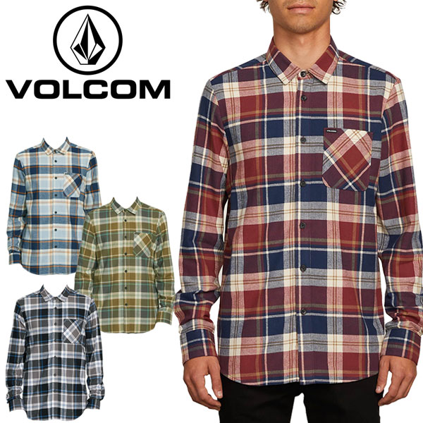 Volcom Mens Caden Flannel Plaid Long Sleeve Shirt