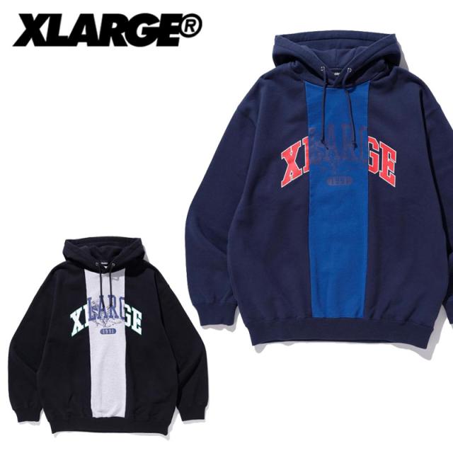 エクストララージ X-LARGE PATCHWORK PULLOVER HOODED SWEAT パッチワーク プルオーバーパーカー スウェット メンズ 101213012007