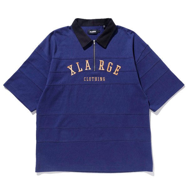 エクストララージ(X-LARGE) RUGBY ZIP S/S SHIRT ラガーシャツ ハーフ