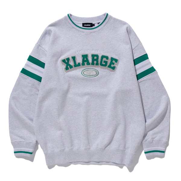 エクストララージ(X-LARGE) STRIPED SLEEVE TEAM LOGO CREWNECK クルー