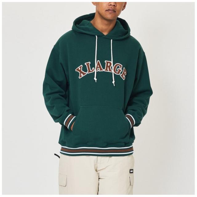 エクストララージ XLARGE STRIPED RIB HOODED SWEATSHIRT フーディー パーカー スウェット メンズ 101234012006_1
