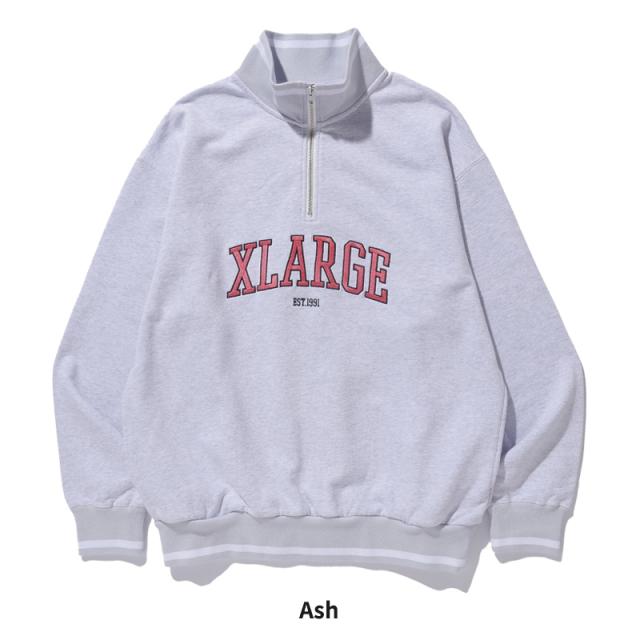 エクストララージ XLARGE STRIPED RIB HALF ZIP SWEATSHIRT ハーフ 