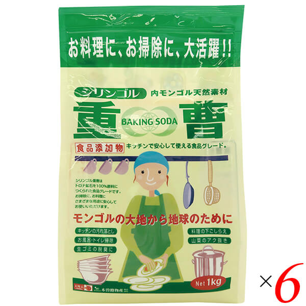 重曹 天然重曹 食用 木曽路物産 天然重曹 1kg 6個セット 送料無料の通販は