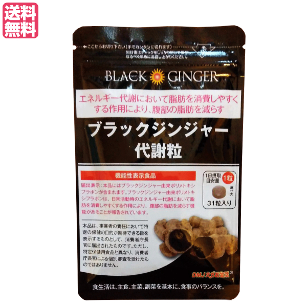 ブラックジンジャー代謝粒 31粒 機能性表示食品 クラチャイダム 黒しょうが 黒ウコン 送料無料