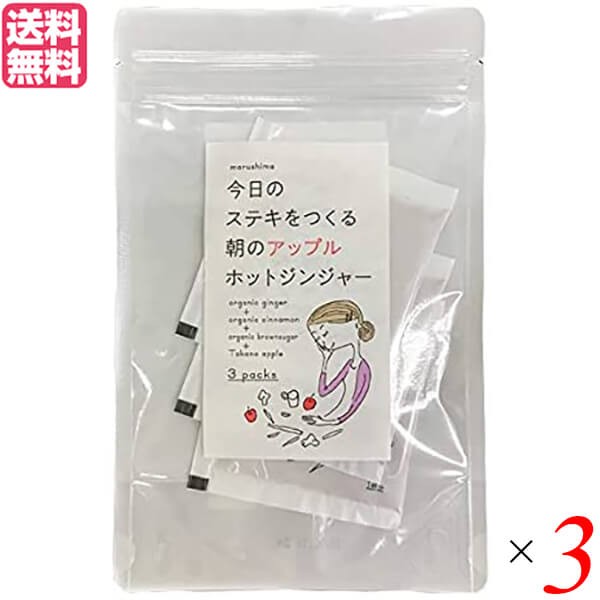 生姜 生姜湯 りんご 朝のアップルホットジンジャー 36g(12g×3包) ３個