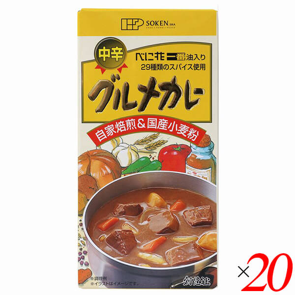 【3/9(月)9:59迄！最大12％+5%還元！】カレー粉 カレールー カレールウ 創健社 グルメカレー（中辛） 115g 20個セット 送料無料