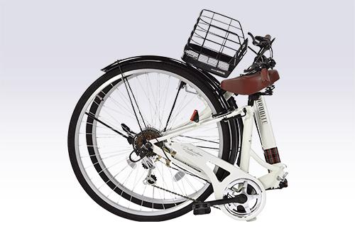 シマノ製6段ギア付折畳シティサイクル 2.25mm肉厚チューブで