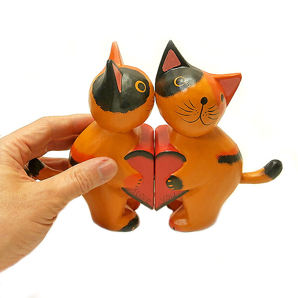 木製 ネコ ミケ カップル ハート 17cm アジアン バリ タイ オブジェ 可愛い 置物 インテリア 猫の通販はau Pay マーケット アジアン雑貨 インテリアangkasa