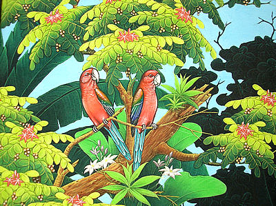 バリアート絵画 L 横 森の小鳥達 赤インコ アジアン雑貨 バリ雑貨 絵画 壁掛け インテリア 送料無料の通販はau Pay マーケット アジアン雑貨 インテリアangkasa