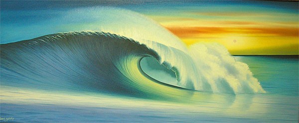 バリアート絵画 特大 横 『Big Wave in Sunset』 Windy Special Order