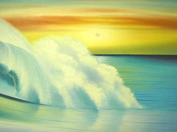 バリアート絵画 特大 横 『Big Wave in Sunset』 Windy Special Order