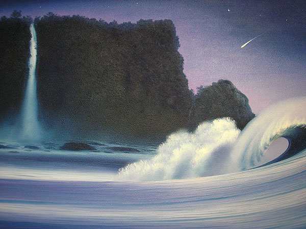 バリアート絵画 特大 横 『Moonlight Big Wave』 Windy Special Order