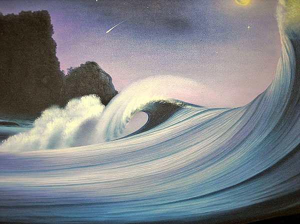 バリアート絵画 特大 横 『Moonlight Big Wave』 Windy Special Order