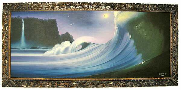 バリアート絵画 特大 横 『Moonlight Big Wave』 Windy Special Order