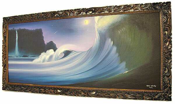 バリアート絵画 特大 横 『Moonlight Big Wave』 Windy Special Order