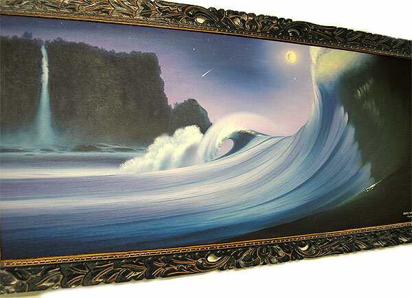 バリアート絵画 特大 横 『Moonlight Big Wave』 Windy Special Order