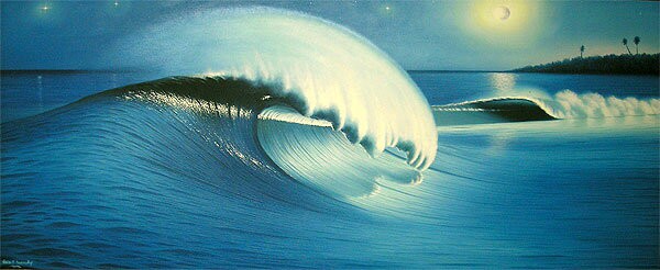 バリアート絵画 特大 横 『Moonlight Big Wave』 Windy Special Order