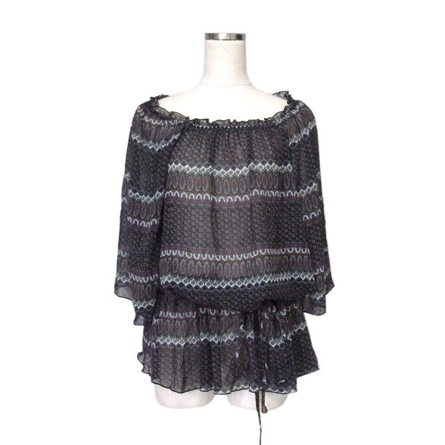 美品 Ikka イッカ ペイズリーフレアワンピース 半袖 ワイドデザイン 中古 の通販はau Wowma Jimu