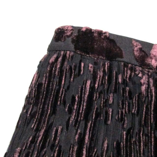 美品 Leilian レリアン「11」フロッキープリーツロングスカ—ト 