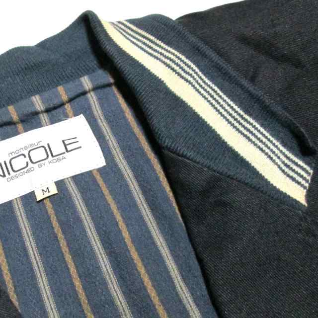 Vintage monsieur NICOLE ヴィンテージ ムッシュ ニコル「M」ニットカラージャケット (黒 麻) 124230 【中古】｜au  PAY マーケット