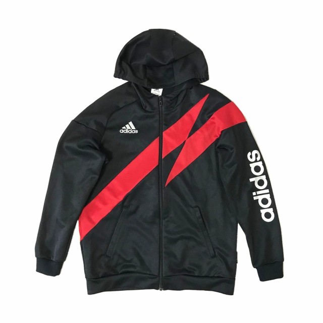 adidas アディダス フルジップトラックジャージパーカー (黒 赤) 124784 【中古】｜au PAY マーケット