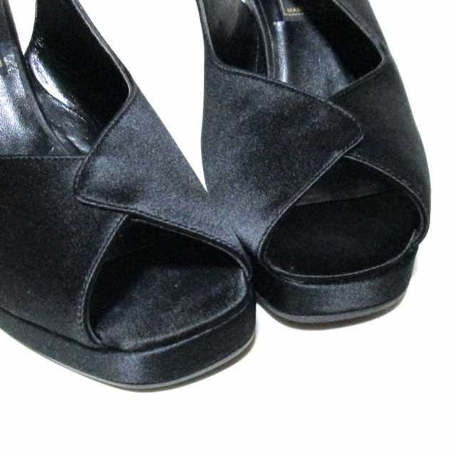 FENDI フェンディ「36 1/2」イタリア製 ヒールパンプス (黒 皮 革 靴 ...