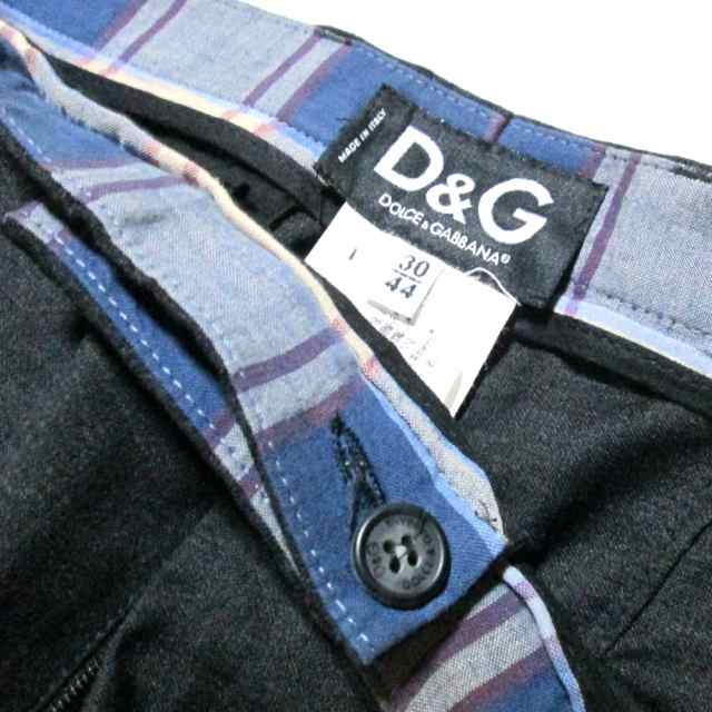 D&G ドルチェ&ガッバーナ パンツ スラックス ロールアップ 42 紺