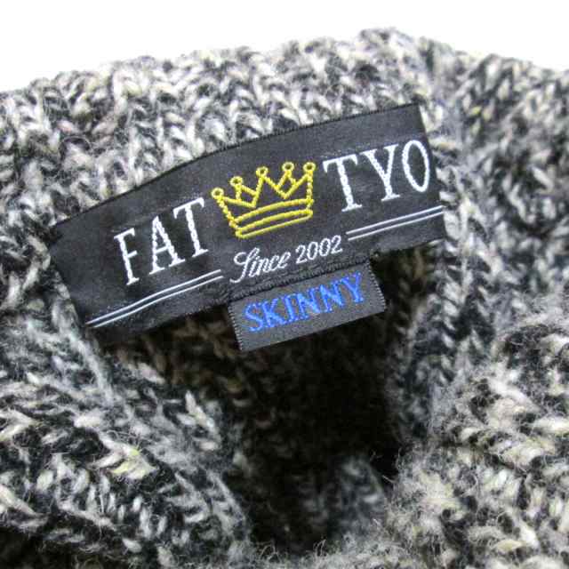 美品 FAT エフ エイ ティー「SKINNY」ローゲージラインニットセーター 