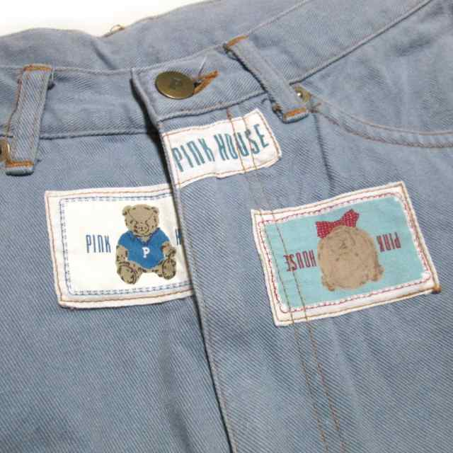 Vintage PINK HOUSE ヴィンテージ ピンクハウス ワッペンデニムパンツ (テディベア 青) 127725 【中古】｜au PAY  マーケット