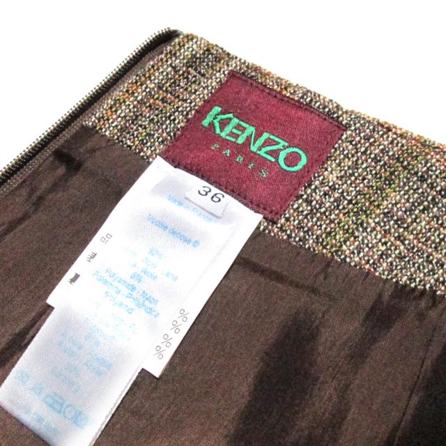 美品 KENZO ケンゾー「36」フランス製 タータンチェックスカート 