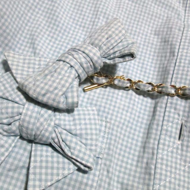 Vintage INGEBORG ヴィンテージ インゲボルグ「M」ギンガムチェックリボンブラウス (PINK HOUSE) 131595 【中古】