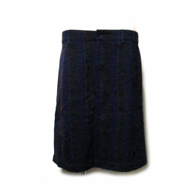 美品 tricot COMME des GARCONS トリコ コムデギャルソン「M」2004 ドッキング裏返しスカート (ストライプ) 131924 【中古】