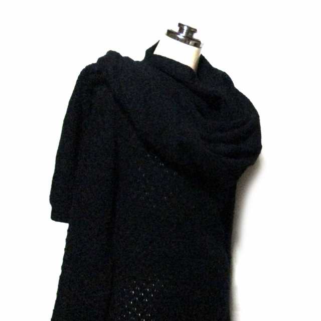 tricot COMME des GARCONS トリコ コムデギャルソン 1997 変形デザインニットセーター (黒 ショール) 132163  【中古】｜au PAY マーケット