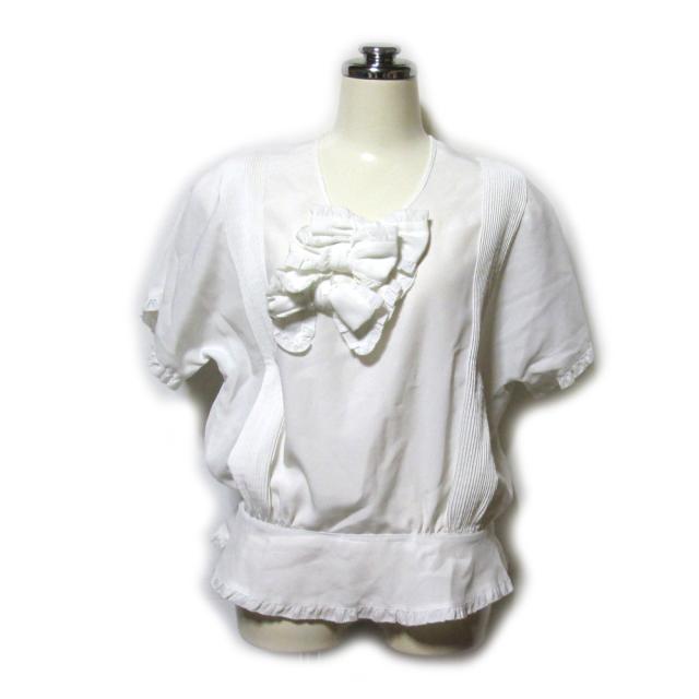 美品 Vintage INGEBORG ヴィンテージ インゲボルグ リボンブラウス (PINK HOUSE ピンクハウス 金子功 半袖 白) 132645 【中古】