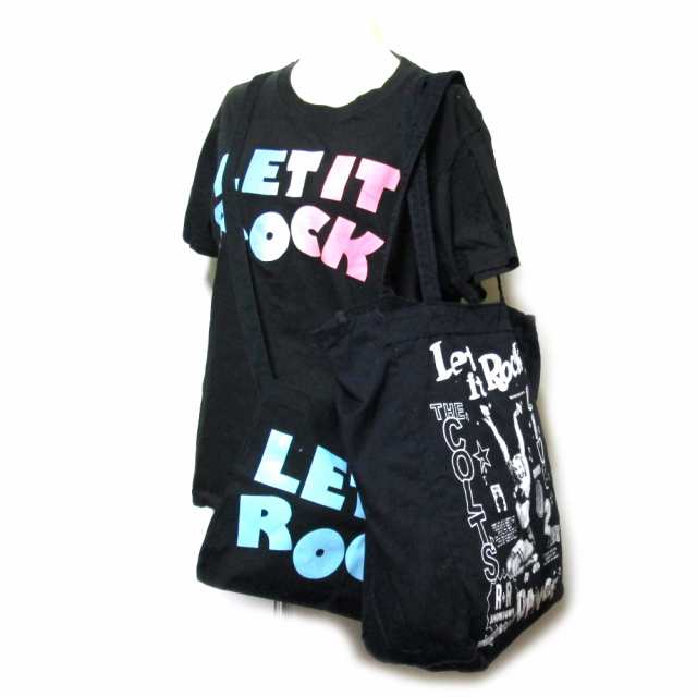 LET IT ROCK レットイットロック「S」Tシャツ サコッシュ トートバッグ 3点セット (黒 半袖 ヴィンテージ バッグ) 132777  【中古】｜au PAY マーケット