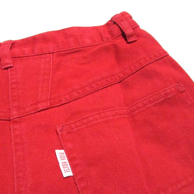 美品 90s PINK HOUSE ライトオンス 赤デニムカーゴスカート S～M 美品 90s PINK HOUSE ライトオンス 赤デニムカーゴスカート S～M