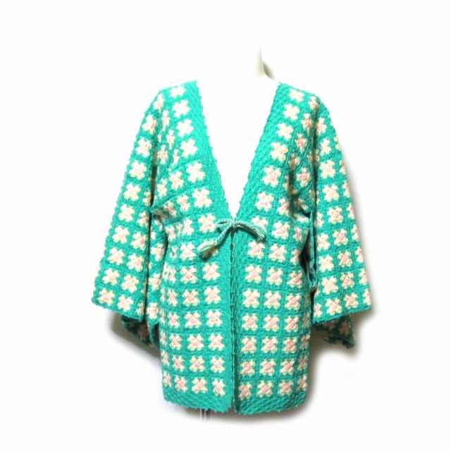 美品 Vintage ヴィンテージ クロシェニット羽織カーディガン (かぎ針