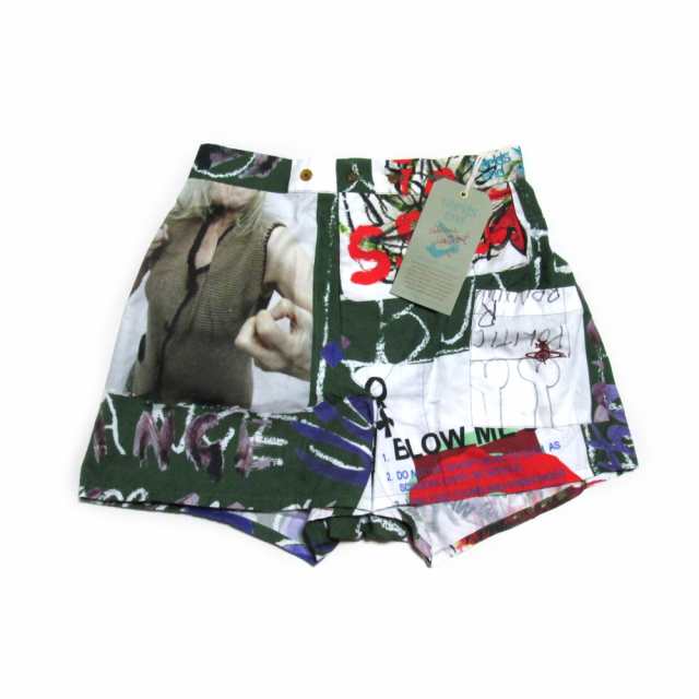 【新品】 廃盤 Vivienne Westwood worlds end ヴィヴィアンウエストウッド ワールズエンド「XS」CARDS PRINT  パンツ 134466 【中古】｜au PAY マーケット