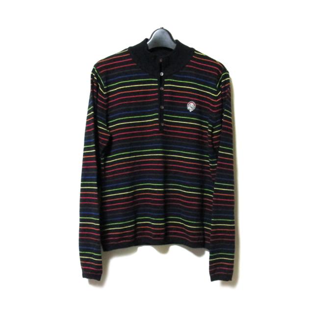 CASTELBAJAC カステルバジャック「3」マルチボーダーニットセーター (黒) 134499 【中古】