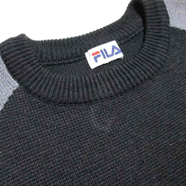 Vintage FILA ヴィンテージ フィラ レトロスキーニットセーター (黒