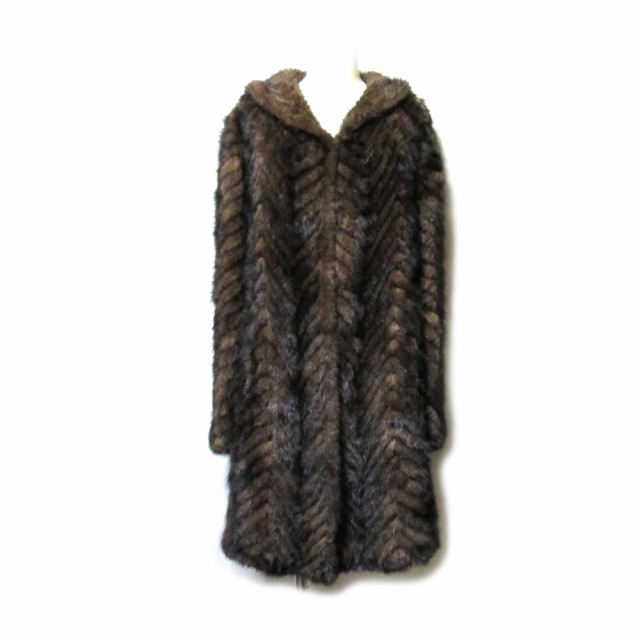 美品 Real mink fur リアル ミンク ファー「M〜L」ニッティングフード