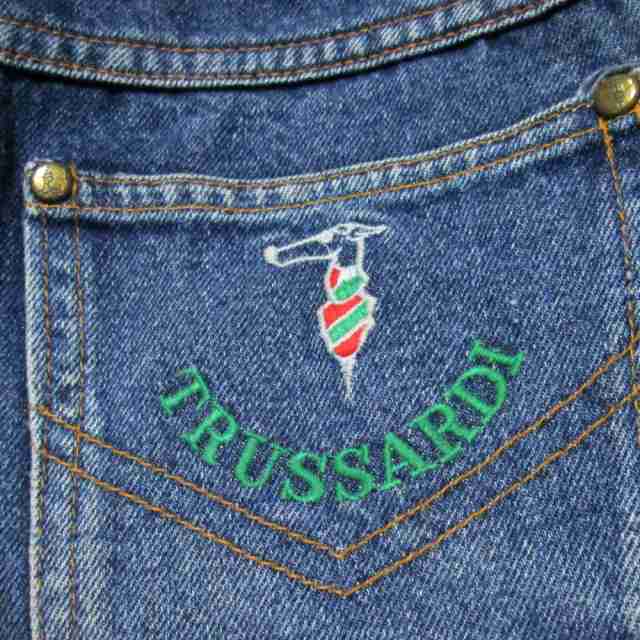 TRUSSARDI トラサルディ no1 デニム 刺繍 バックロゴ 古着