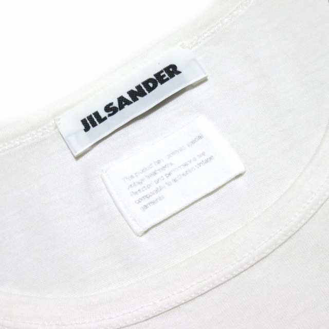 JIL SANDER ジルサンダー「S」イタリア製 フリンジTシャツ (白 半袖