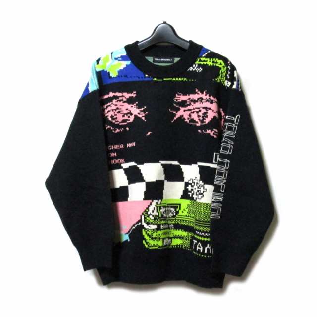 美品 TAKA ORIGINAL タカオリジナル アートワイドニットセーター (黒 セーター) 137090 【中古】 クルーネック