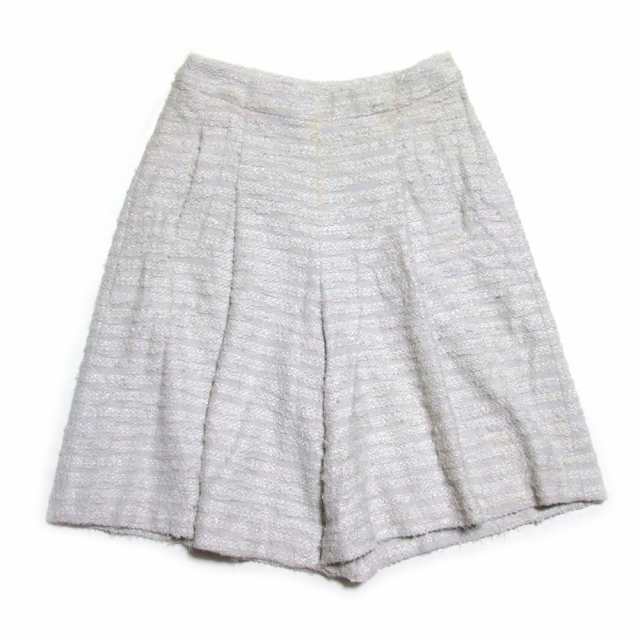 INGEBORG PINK HOUSE インゲボルグ ピンクハウス「3」クラシックツイードスカート (金子功 カネコイサオ グレー) 137375 【中古】