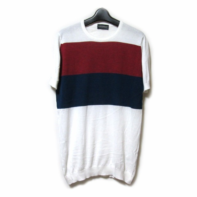 美品 JOHN SMEDLEY ジョンスメドレー「S」イギリス製 コットンニットセーター (半袖 Tシャツ) 137434 【中古】