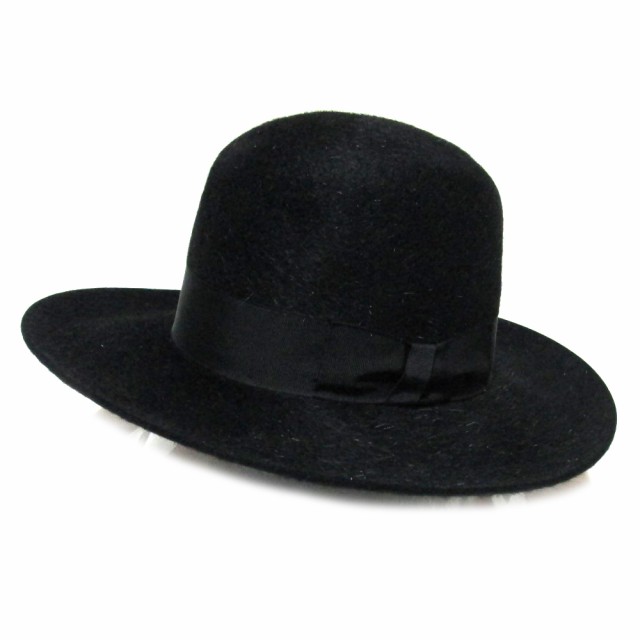 CHAPEAUX MOTSCH シャポ モッチ「57」フランス製 ウールハット (黒 ブラック インポート) 137696 【中古】