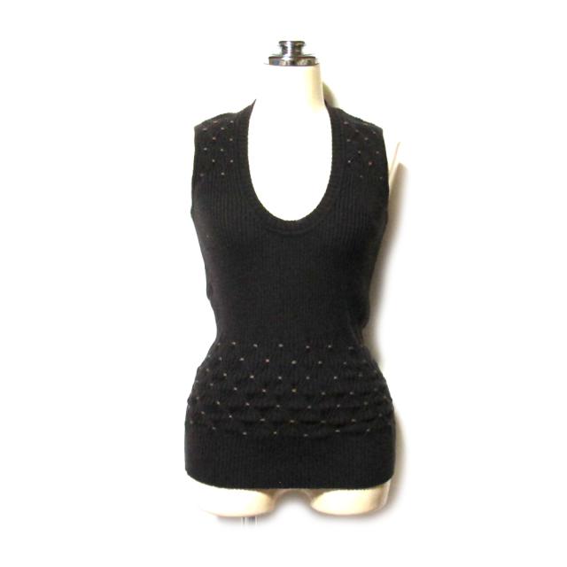 美品 MAX MARA マックスマーラー「M」イタリア製 ウールニットベスト.カットソー (ブラウン セーター) 137889 【中古】 5,060円